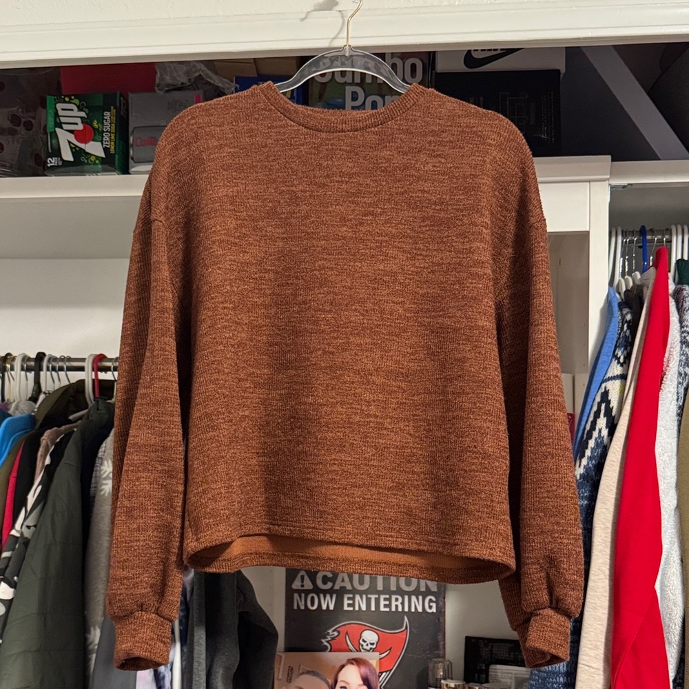 SHEIN Brown Long Sleeve Top